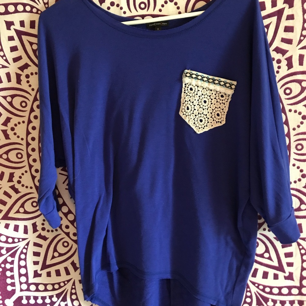 Quarter Sleeve Navy blue-purplish Shirt
